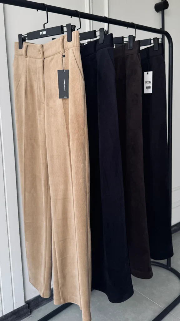 شلوار مخمل زنانه نیم بگ nessdress