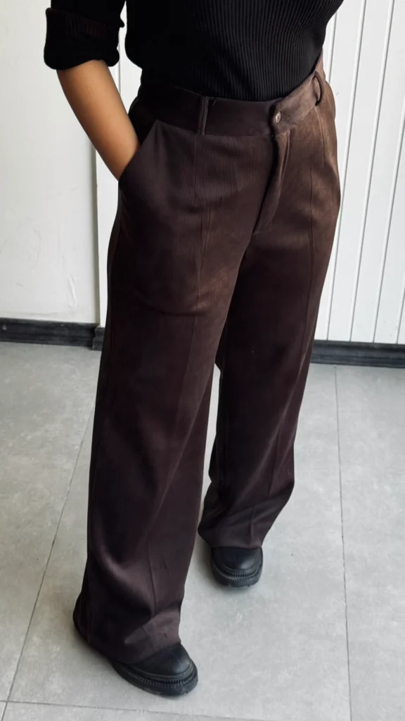 شلوار مخمل زنانه نیم بگ nessdress