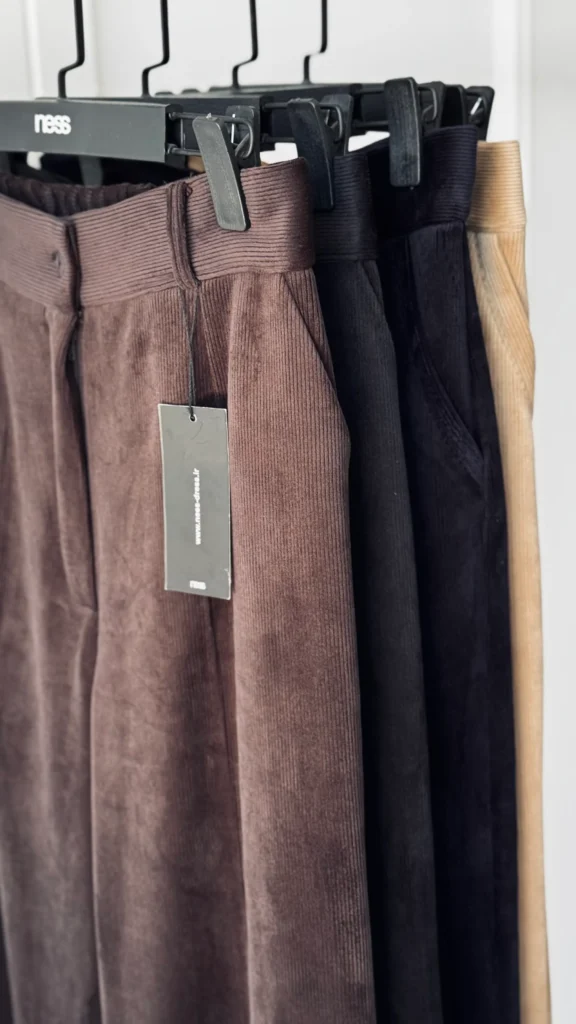 شلوار مخمل زنانه نیم بگ nessdress