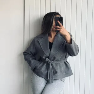 کت زنانه ی کمربند دار فریال |feriyal